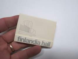 Finlandia Hall - Finlandiatalo (Alvar Aalto) - Helsinki Philharmonic Orchestra -mainostikkuvihko / matches
