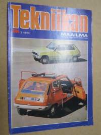 Tekniikan Maailma 1972 nr 2, Toisen polven rekoordi, Renault 5 tuorein tonni, Suomen neljä toiseksi halvinta, Matkustajia ja tavaraa, Etelä-Suomen kierros, ym.