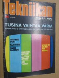 Tekniikan Maailma 1970 nr 7, Tusina vaihtaa väriä, Apollo XIII:n mukana Kuussa ja matkalla maahan, Punaiset paloivat teitpä mitä tahansa, Kitettyä ja moitittua, ym.