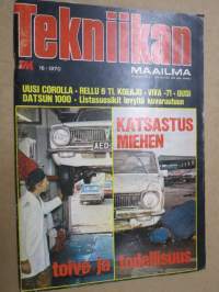 Tekniikan Maailma 1970 nr 16, Yksi markkina-alue idästä länteen, Renault 6tl - Tippakuutosen liriversio, Raaka vesitesti, Suomalaisen katsastustoiminnan kurjuus, ym.