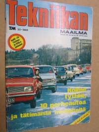 Tekniikan Maailma 1969 nr 20, Kolme tyttöä, 10 perheautoa ja tähtimäisiä mielipiteitä, Citroen on niellyt karvaan palan, Lennä millä haluat -Zeppeliinillä loput, ym.