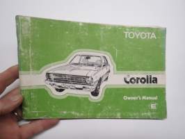 Toyota Corolla Owner´s manual, in english (käyttöohjekirja, englanninkielinen)