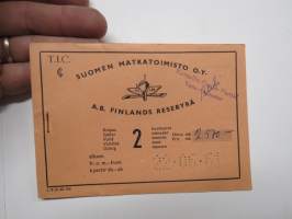 Sveriges Järnvägar - Swedish Railways / Hälsingborg F - Helsingborg Gränsen / Suomen matkatoimisto Oy -railway ticket / matkalippu 22.6.1961