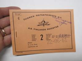 Sveriges Järnvägar - Swedish Railways / Hälsingborg F - Helsingborg Gränsen / Suomen matkatoimisto Oy -railway ticket / matkalippu 22.6.1961