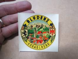 Bludentz - Vorarlberg (Austria - Österreich - Itävalta) -decal / vesisiirtokuva 1960-luvulta