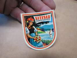 Titisee (Germany - Saksa) -decal / vesisiirtokuva 1960-luvulta