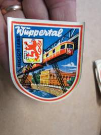 Wüppertal - Bergisch Land (Germany - Saksa) -decal / vesisiirtokuva 1960-luvulta