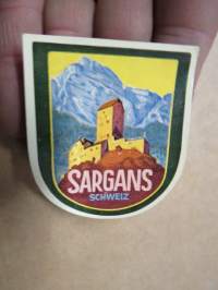 Sargans (Schweitz - Sveitsi - Switzerland) -decal / vesisiirtokuva 1960-luvulta