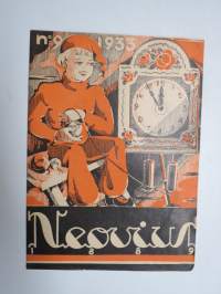 Neovius 1933 nr 9 - Suomen Kone- ja Kankaankutojien sekä Langankäyttäjien äänenkannattaja, koneasiaa, muotia, käsitöitä ym, kirje Anni Sinervä