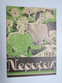 Neovius 1933 nr 8 - Suomen Kone- ja Kankaankutojien sekä Langankäyttäjien äänenkannattaja, koneasiaa, muotia, käsitöitä ym