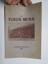 Turun Muna Oy - Hinnasto nr 11, 1929