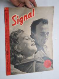 Signal 1941 nr 7; Den store og den lille U-Badsmand, Krig over Hav og Örken, Bjaelkekorset ved Fronten i Syden -german propaganda magazine in danish