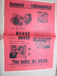 Sanovat sitä rakkaudeksi - Man kallar det kärlek, Irene Dunne, Charles Boyer, ohjaus Leo Mac Carey -elokuvajuliste / movie poster