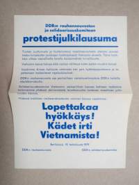 Kädet irti Vietnamista - Lopettakaa hyökkäys - protestijulkilausuma, Berliini, 19.2.1979 DDR:n solidaarisuuskomitea -painate