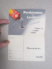 Perdynamin cum Lecithin - Chem. Fabrik Perdynamia - Pharmakon Oy, 9.9.1942 - Herrn Dr. Med S. Nopola, Turku -lääkemainoskirje