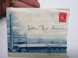 Olympia Helsinki 1940 kirjekuori, kulkenut / leimattu 6.11.1939