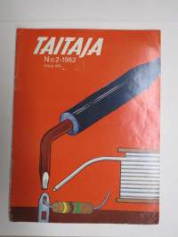 Taitaja 1962 nr 2, Laskukiekko, Pienoisdieselmoottorin käyttö, Lastensänky, EEL heittoliidokki, 2-transistorinen ula, Juottamisesta, Sähkömoottorin korjaus, ym.