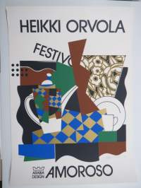 Festivo - Amoroso - Heikki Orvola - Arabia Design -signeerattu mainosgrafiikka 617/800