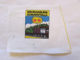 Keurusselän Lomahotelli -kangasmerkki, matkailumerkki, leikkaamaton