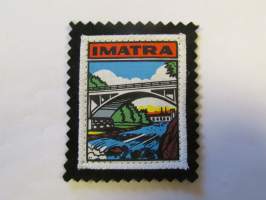 Imatra -kangasmerkki / matkailumerkki / hihamerkki / badge -pohjaväri musta