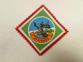 Hyvinkää -kangasmerkki / matkailumerkki / hihamerkki / badge -pohjaväri punainen
