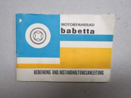 Motorfahrrad Babetta Type 207/100 - Bedienung und instandhaltungsanleitung -käyttöohjekirja, saksankielinen