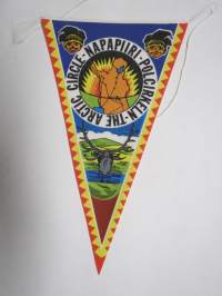 Lappi - Napapiiri - Polcirkeln - The Arctic Circle -matkailuviiri / souvenier pennant