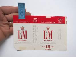 L&M - The Miracle tip -savukepakkauksen käärepaperi avattuna