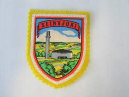 Seinäjoki -kangasmerkki / matkailumerkki / hihamerkki / badge -pohjaväri keltainen