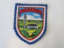 Seinäjoki -kangasmerkki / matkailumerkki / hihamerkki / badge -pohjaväri sininen