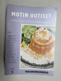Motin uutiset 1960 nr 2 - herkullisia vihjeitä herkkusuille -Ravintola Motti asiakaslehti / restaurant customer magazine