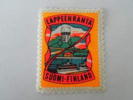 Lappeenranta - Suomi -Finland -kangasmerkki / matkailumerkki / hihamerkki / badge -pohjaväri valkoinen
