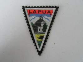 Lapua -kangasmerkki / matkailumerkki / hihamerkki / badge -pohjaväri musta