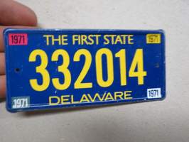 Delaware 332014 1971 -rekisterikyltti, keräilykyltti