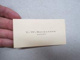 Kapteeni Y.W. Sourander -käyntikortti / visit card
