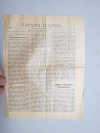 Vapaita Lehtisiä, 31.5.1904 ensimmäisen sortokauden aikana 1901–1905 ilmestynyt maanalainen helsinkiläinen perustuslaillisten lehti