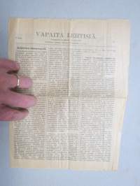 Vapaita Lehtisiä, 10.6.1904 ensimmäisen sortokauden aikana 1901–1905 ilmestynyt maanalainen helsinkiläinen perustuslaillisten lehti