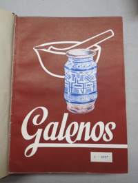 Galenos 1957-1962, Lääketehdas Orion asiakaslehti -yhteissidossidos, 6 vuoden vuosikerrat, artikkeleita lääkkeistä ja lääketeollisuudesta, apteekeista yms.