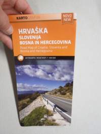 Hrvaska Slovenija, Bosna in Hercegovina - Road Map of Croatia, Slovenia and Bosnia and Herzegovina - Avtokarta 1 : 500 000 -tiekartta