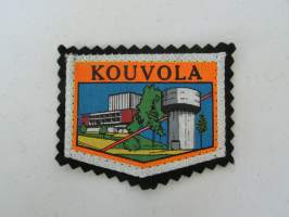 Kouvola -kangasmerkki / matkailumerkki / hihamerkki / badge -pohjaväri musta