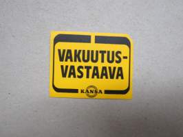 Kansa vakuutusyhtiö - vakuutusvastaava -tarra