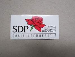 SDP - Sosialidemokratia - Sinulle, Suomelle, Euroopalle -tarra