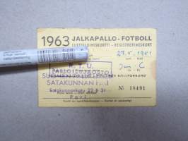 1963 Jalkapallo luetteloimiskortti nr 18491 - RTU palloilujaosto