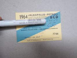 1964 Jalkapallo luetteloimiskortti BCD  nr 7744