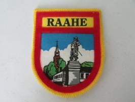 Raahe -kangasmerkki / matkailumerkki / hihamerkki / badge -pohjaväri keltainen
