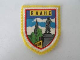 Raahe -kangasmerkki / matkailumerkki / hihamerkki / badge -pohjaväri keltainen