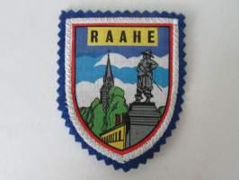 Raahe -kangasmerkki / matkailumerkki / hihamerkki / badge -pohjaväri sininen