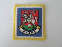 Raahe -kangasmerkki / matkailumerkki / hihamerkki / badge -pohjaväri keltainen