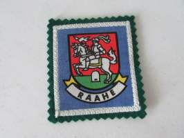 Raahe -kangasmerkki / matkailumerkki / hihamerkki / badge -pohjaväri vihreä