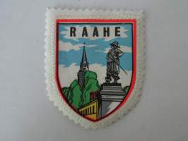 Raahe -kangasmerkki / matkailumerkki / hihamerkki / badge -pohjaväri valkoinen